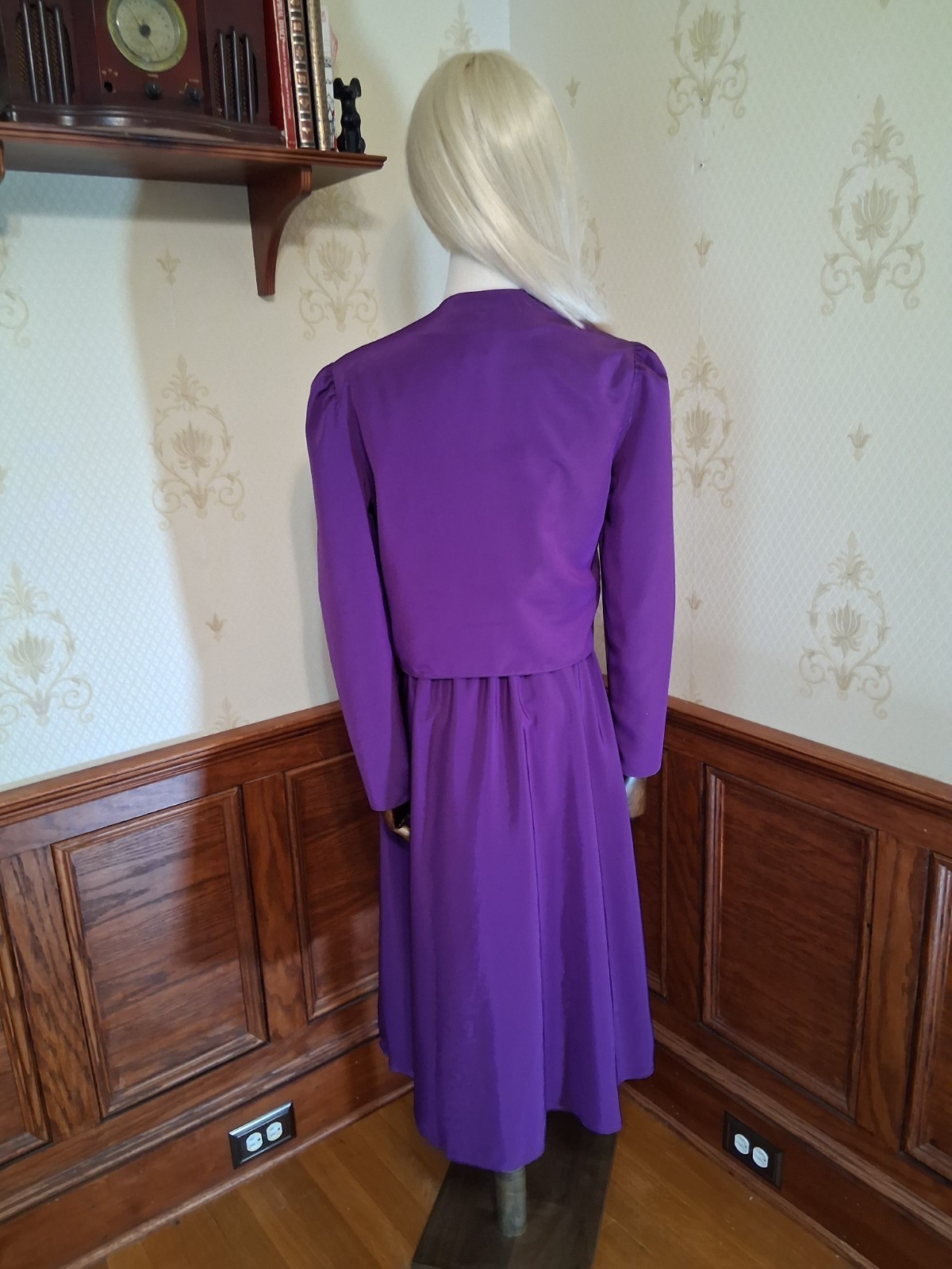 Vintage 1980s Caron Chicago 3-piece Purple Plaid Flowy Cottagecore Sundress Suit