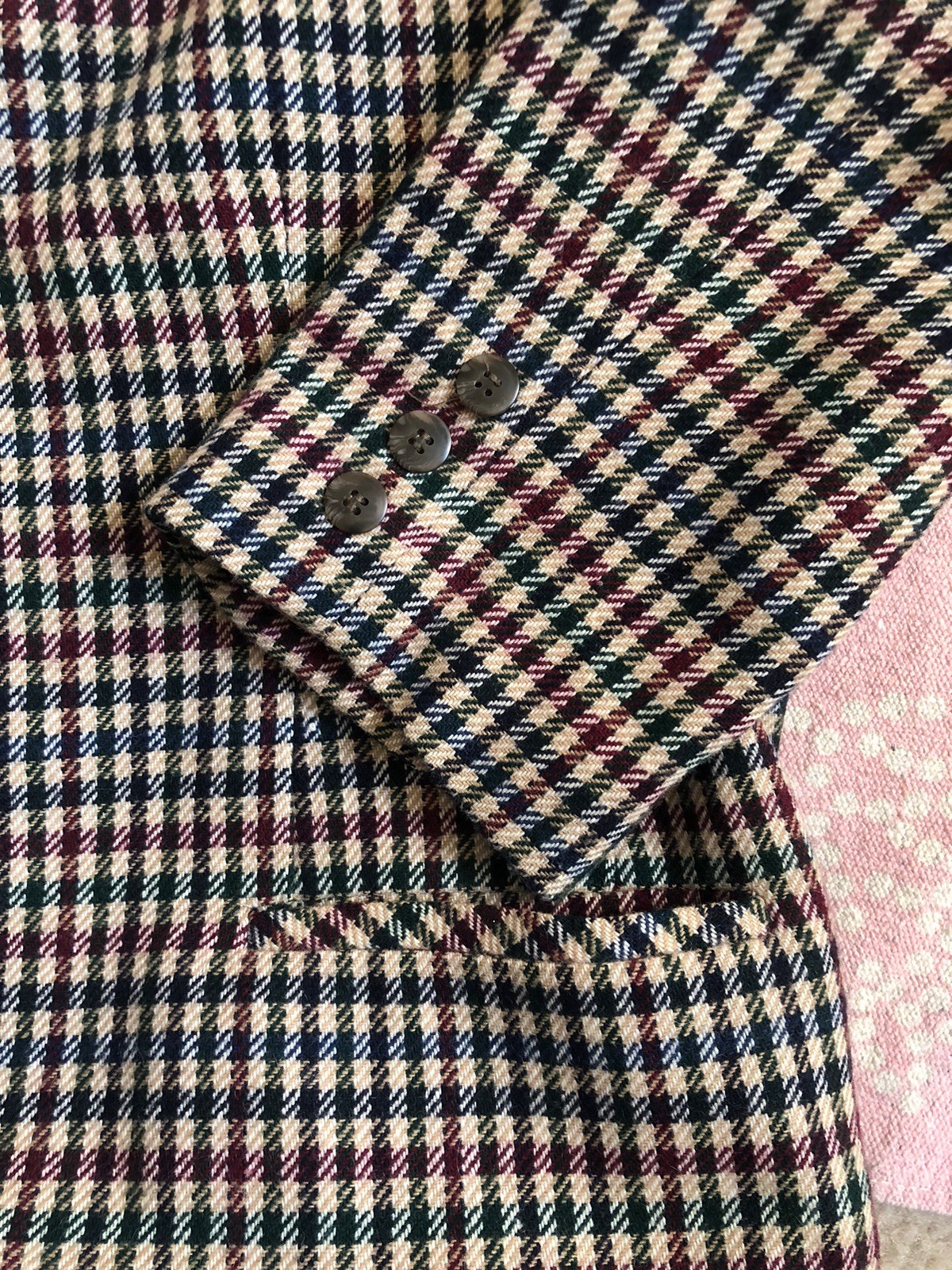 Vtg White Stag Womens 10 Multi Checked Blazer Pockets Lined Classic Preppy 90s