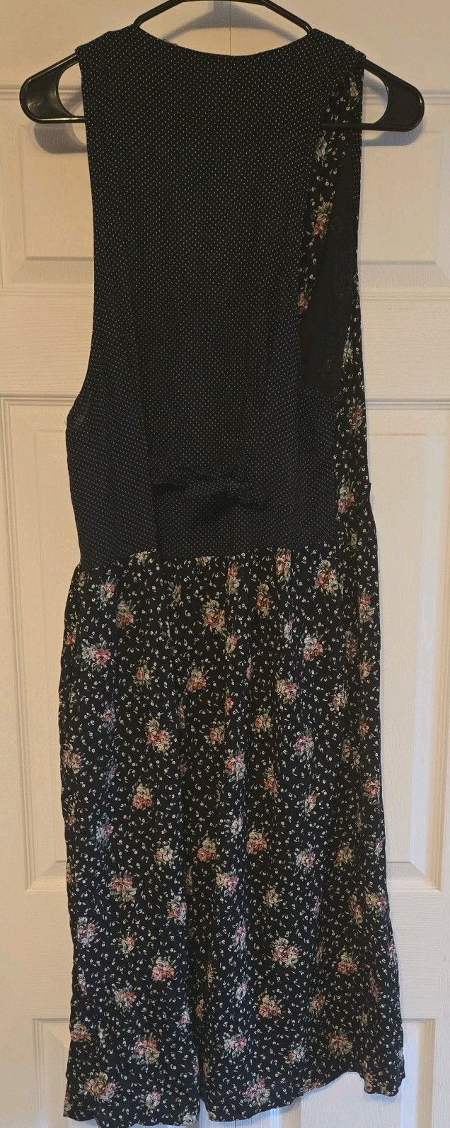 Vtg Dawn Joy Fashions Dress Boho Cottagore Floral Sleeveless Maxi Buttons collar
