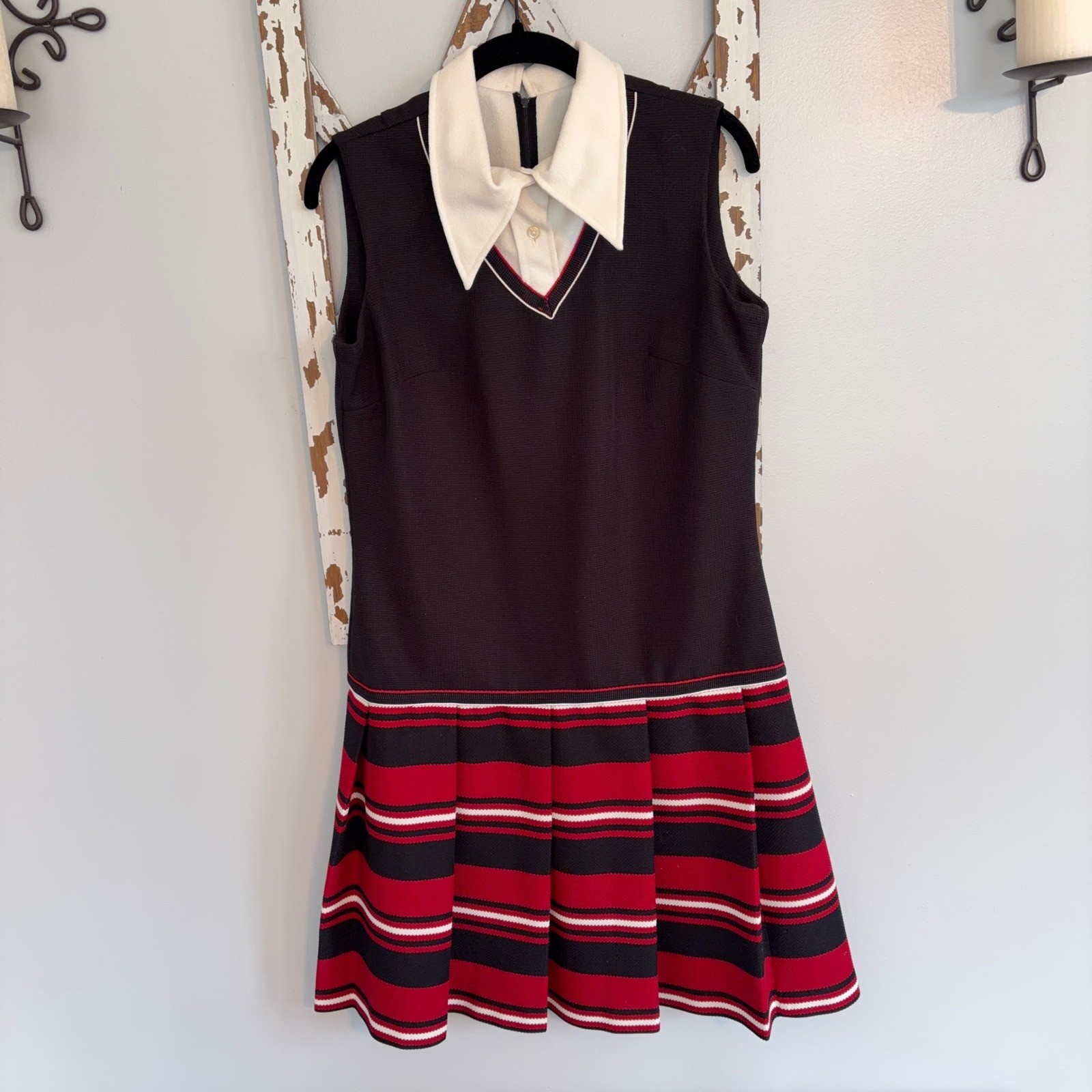 Vtg Union Made Tennis Golf Polo Dress Pleated Skirt Size 14