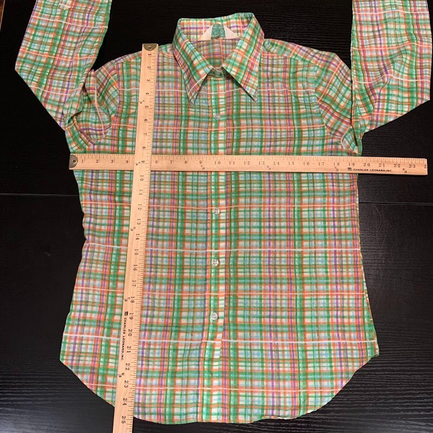 Vintage 70s Sears JR Bazaar Plaid Button Up Shirt Retro Preppy Women’s 13