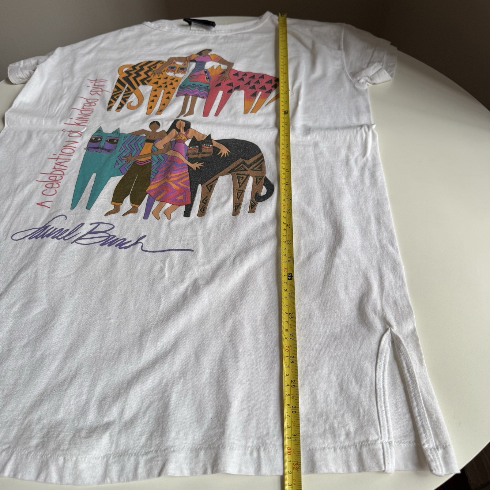 Rainbow Cat Cousins Laurel Burch Graphic Kittens Art Vintage USA 80s 90s T-Shirt