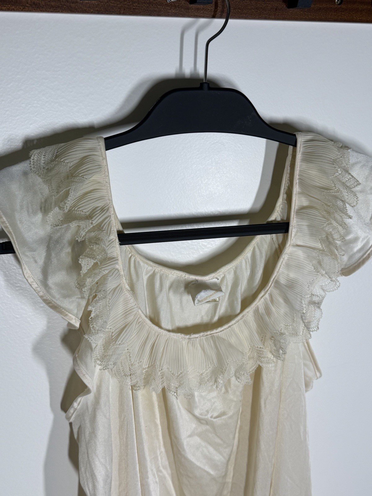 Miss Dia Ivory Nylon Slip Lingerie, Size M Regular, Made in USA