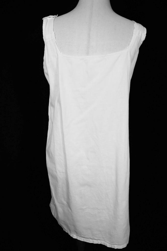 Antique 1920’s French White Cotton Slip/Night Gown Size Med Excellent Cond