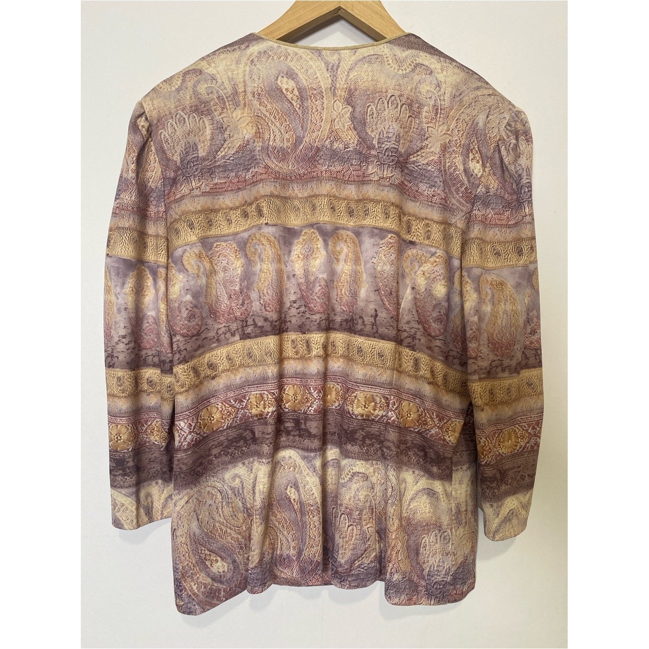 Whirlaway Frocks Paisley Jacket Blazer Vintage Boho Purple Gold Size 16 Women