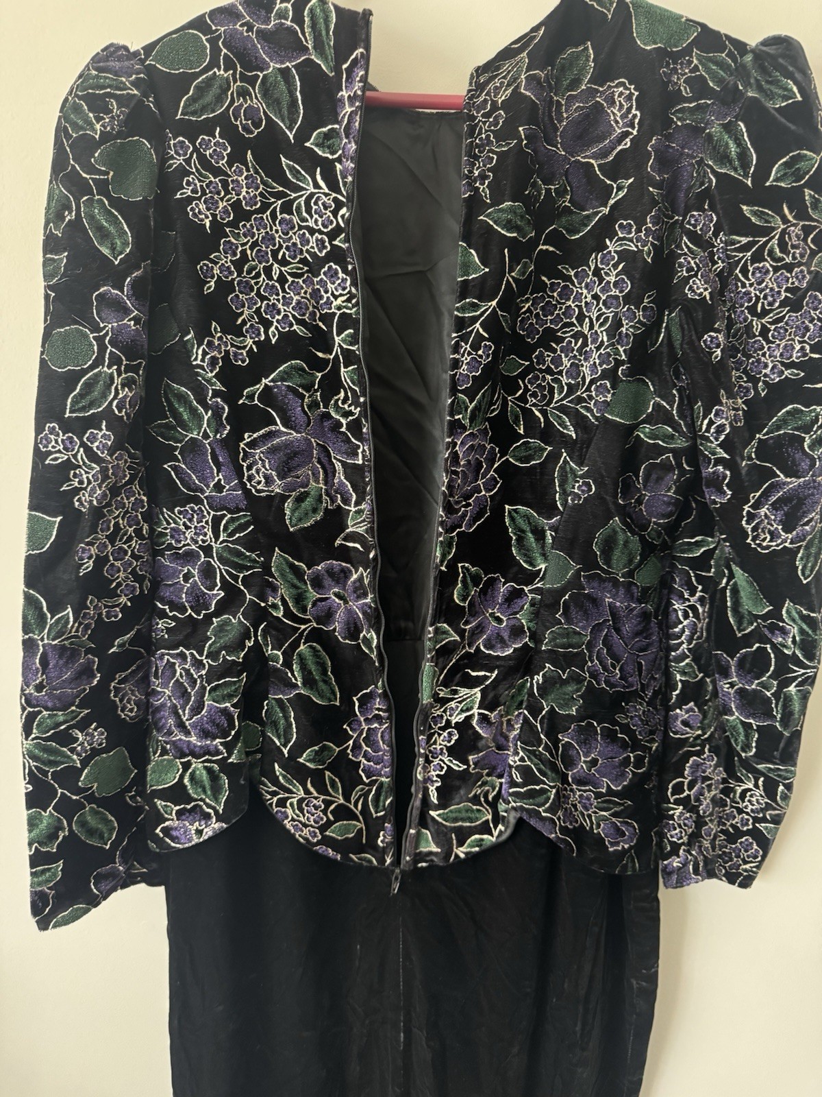 Scott Mcclintock Talbots Dress Holiday Velvet Black Purple Sz 12 Fits Like 8-10