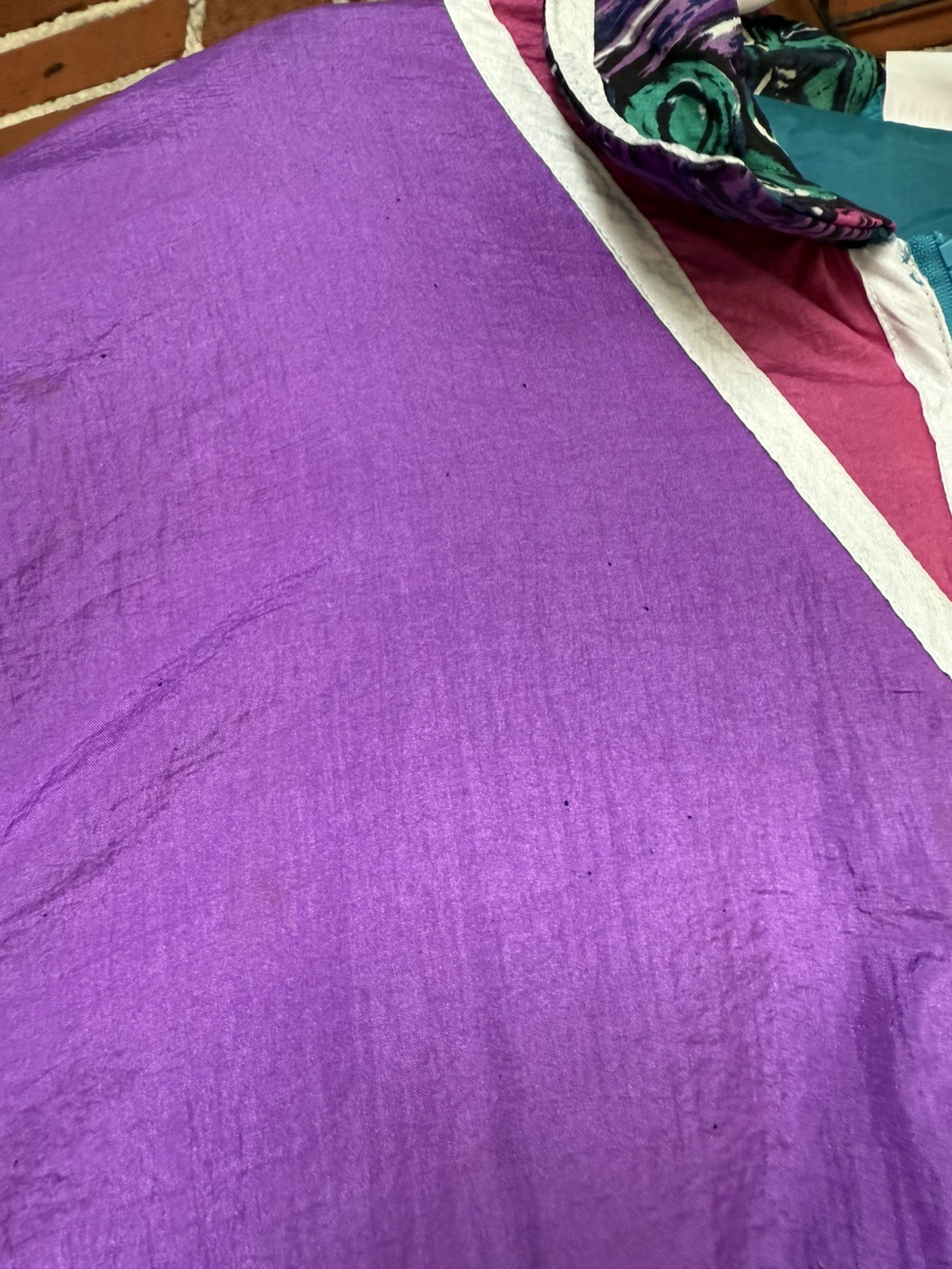 80s/90s Windbreaker Ladies Size XL Retro Funky Bright Teal and Purple Vintage