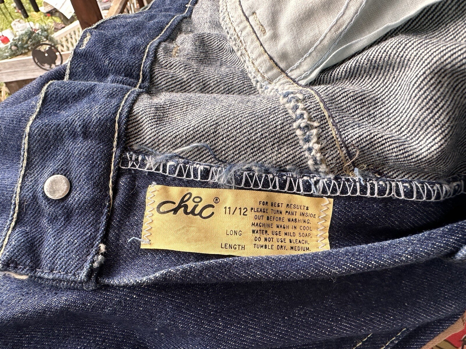 Chic Blue Denim Jeans Waist Size 28″ Inseam 32″ for Women over 5’7″