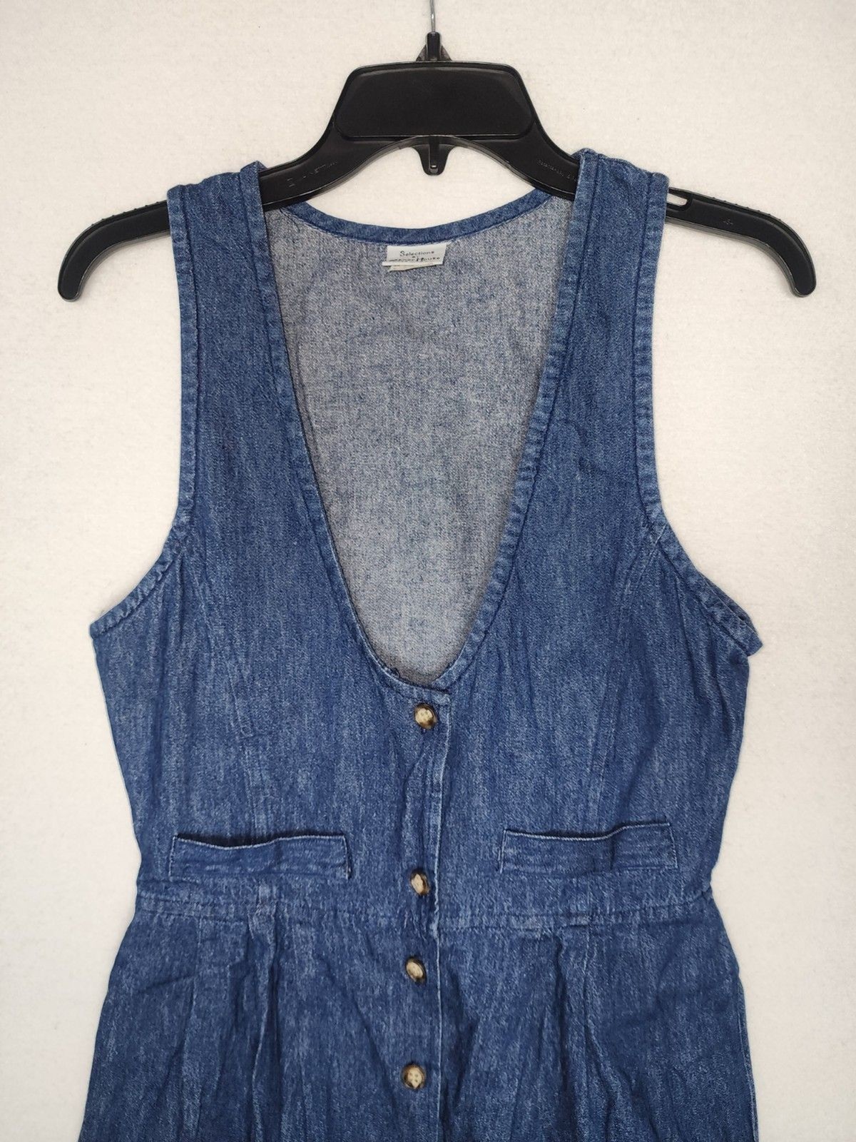 Vintage Selections By Manor House Denim Button Down Dress Womens Size 8 Medium