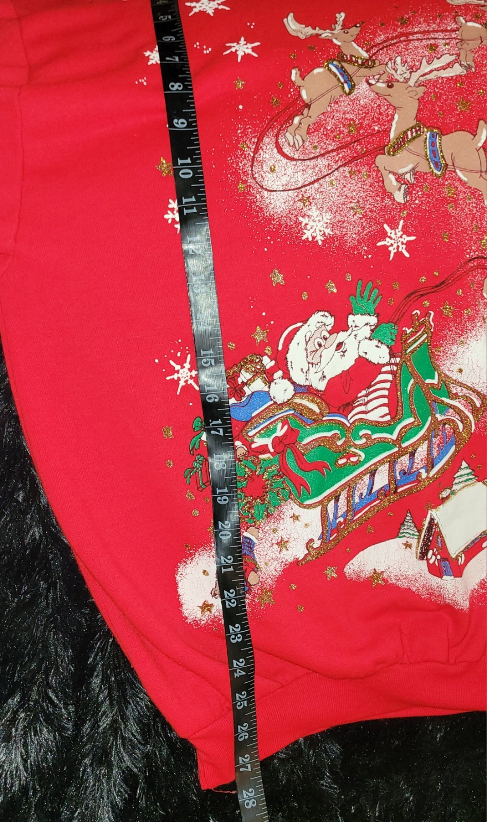Vtg 1990s Holiday Time Christmas Santa Sweatshirt Size XL