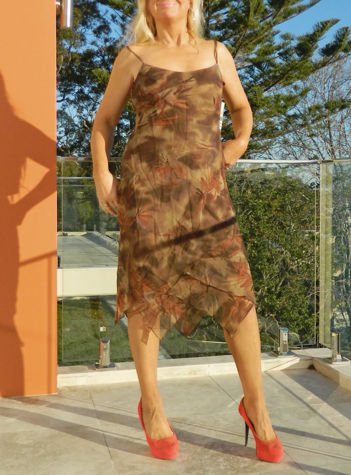 VINTAGE Guava Resort Chic Race Wear Garden Party Retro Dress