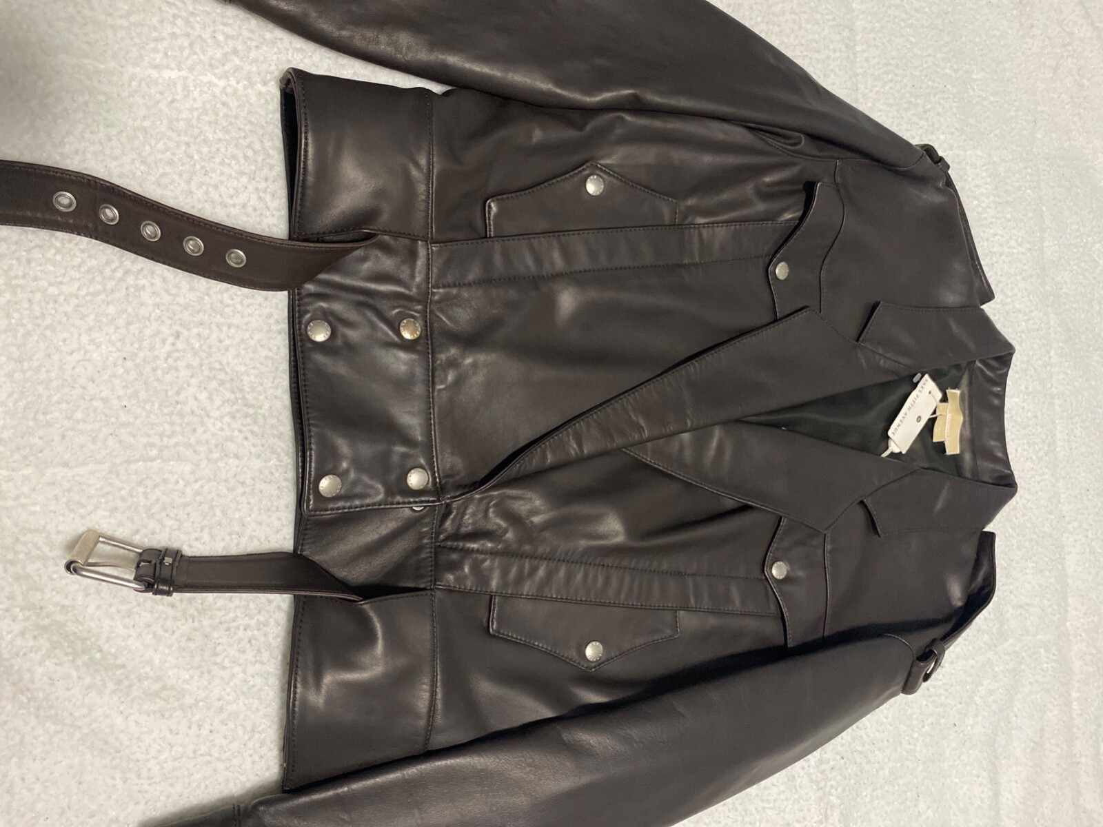 Michael Kors, Lamb Skin jacket w/ belt, Walnut, Medium, Brand New, Vintage