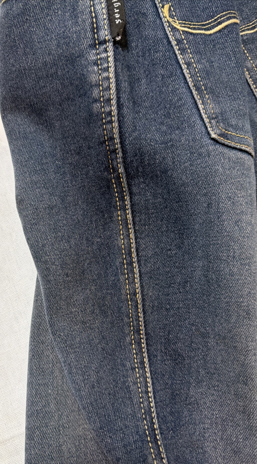 VTG Sergio Valente Jeans 70s 80s Designer Denim Bull Head Patch Pocket Art Sz 26