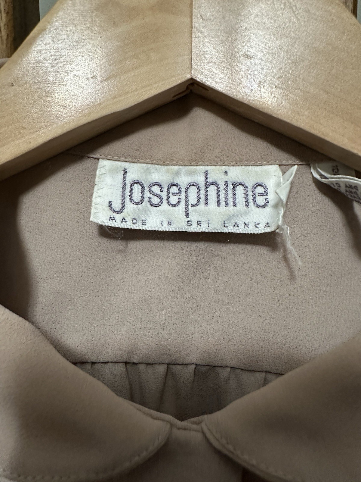 Vintage Josephine Pleated Front Peter Pan Collar Blouse Blush Nude