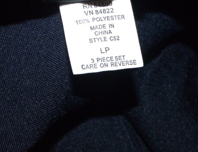 Salon Studio Haband Navy Blue Polyester 3 pc Pant Suit Women’s Petite PL VTG 90s