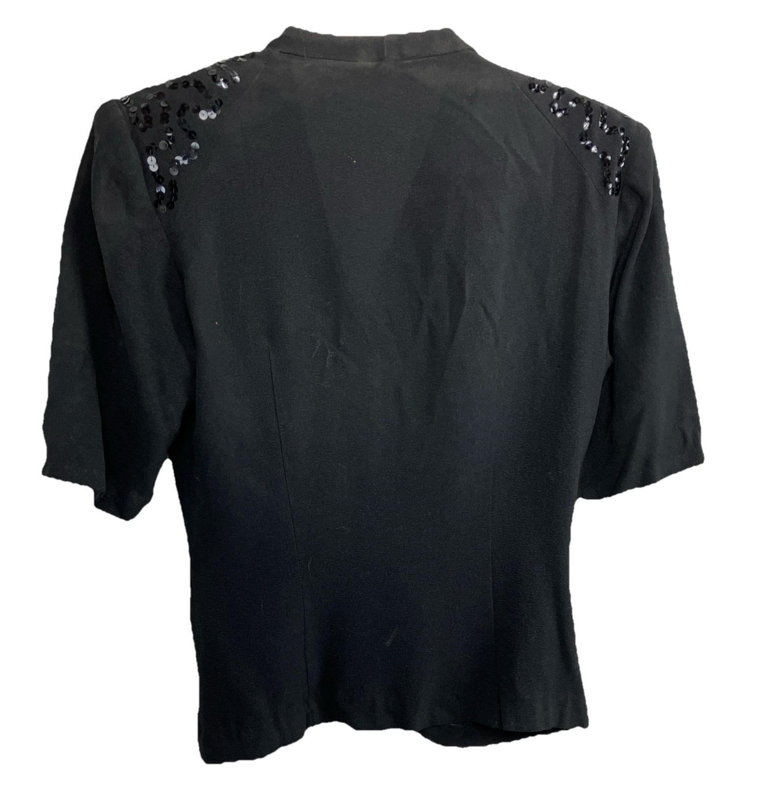 Vintage Late 30s Early 40s WWII Glamorous Sequin Cocktail Jacket Ruching