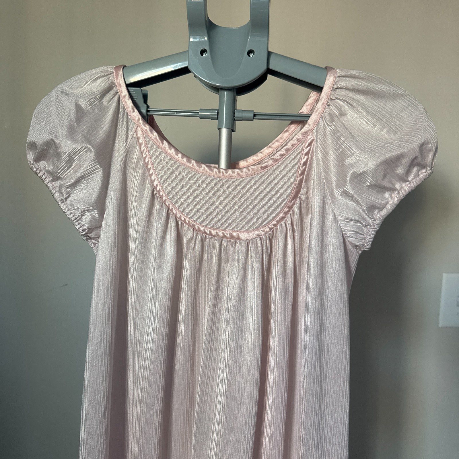 Vintage 1970s Barad & Co Babydoll Nightgown Small USA Puffed Sleeves Nightie