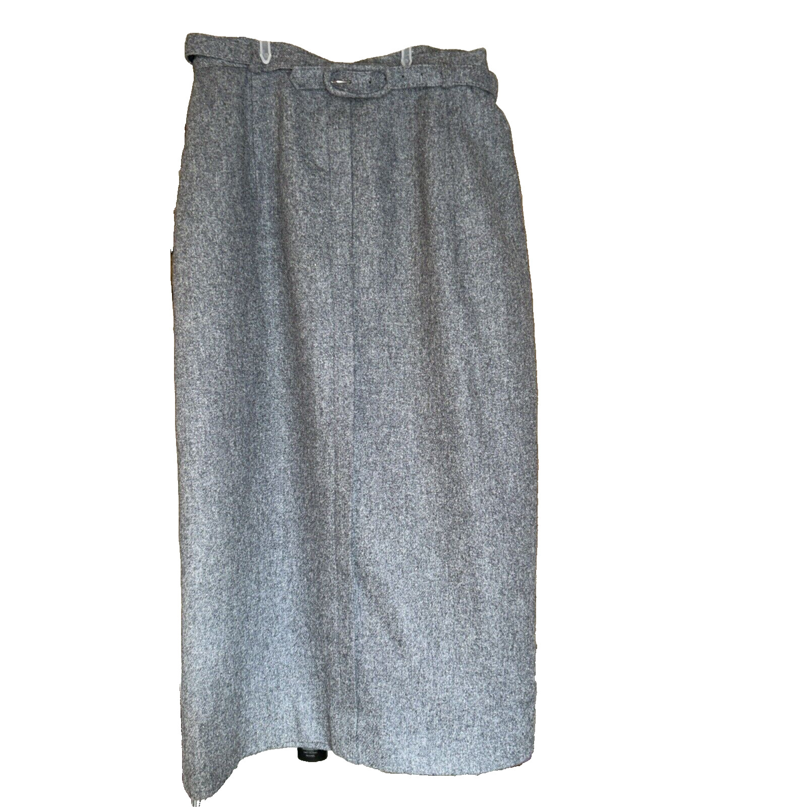 Vintage 1950’s Original Kelita New York Straight Gray Wool Belted Skirt Small