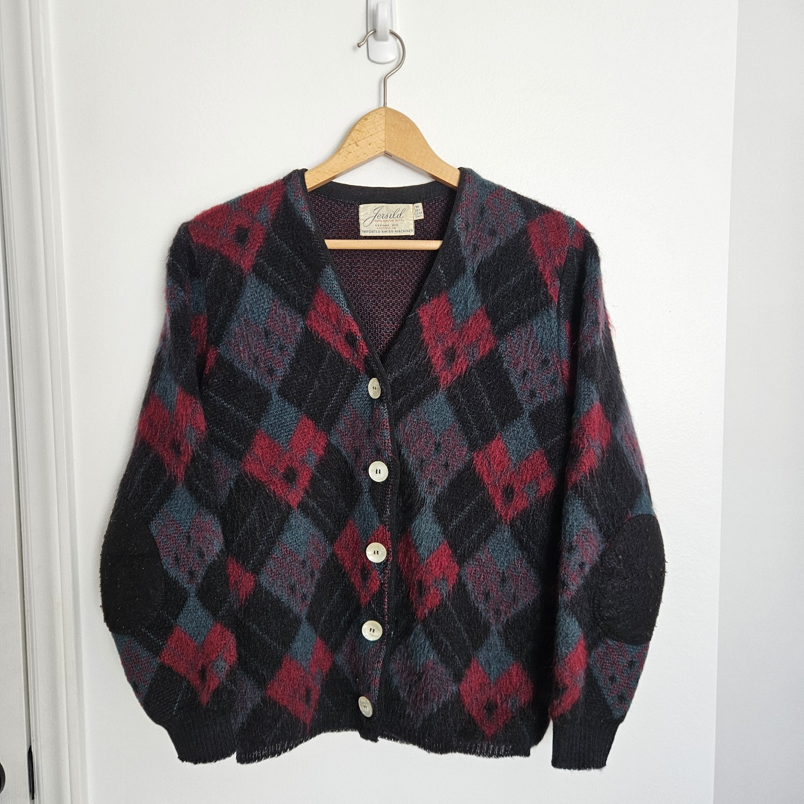 Vintage 60s Jersild Mohair Cardigan Cobain Sweater Grunge Fuzzy Women’s Medium