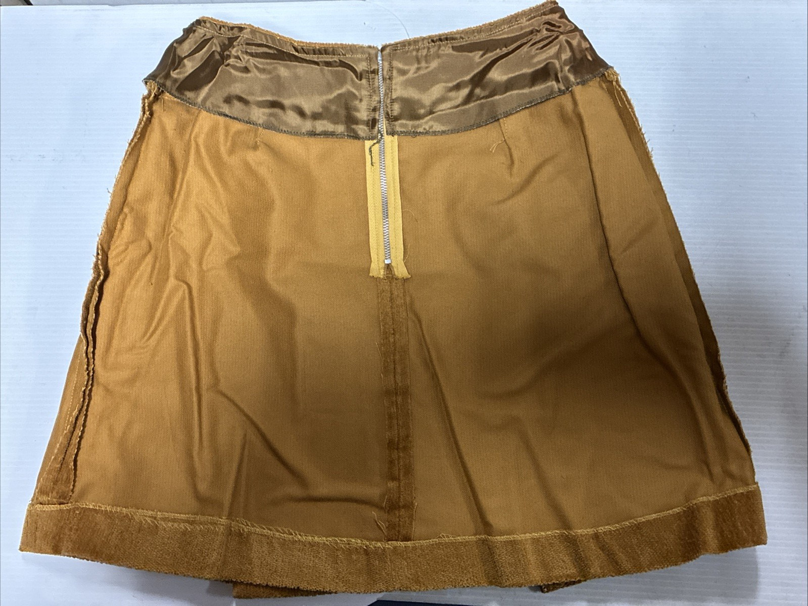 Vintage 50s Juniors by Vassar Brown Mini Skirt Cotton Size 7 – NWT
