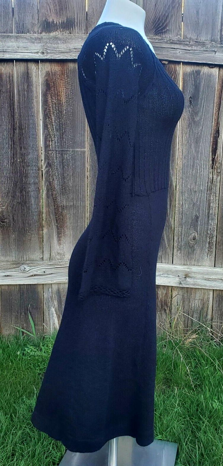 1970’s Hippie Wear Mother Nature for Organically Grown by Arpeja Black Dress (M)