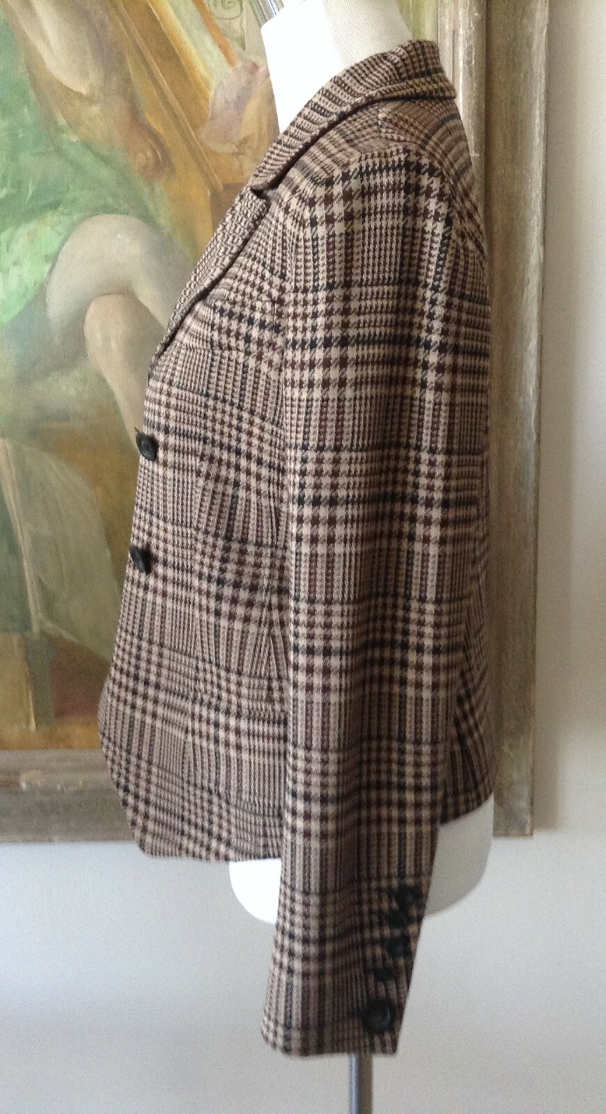 80s SONIA RYKIEL Houndstooth Knit Fitted Blazer/Jacket w/Matching Handbag sz40/8
