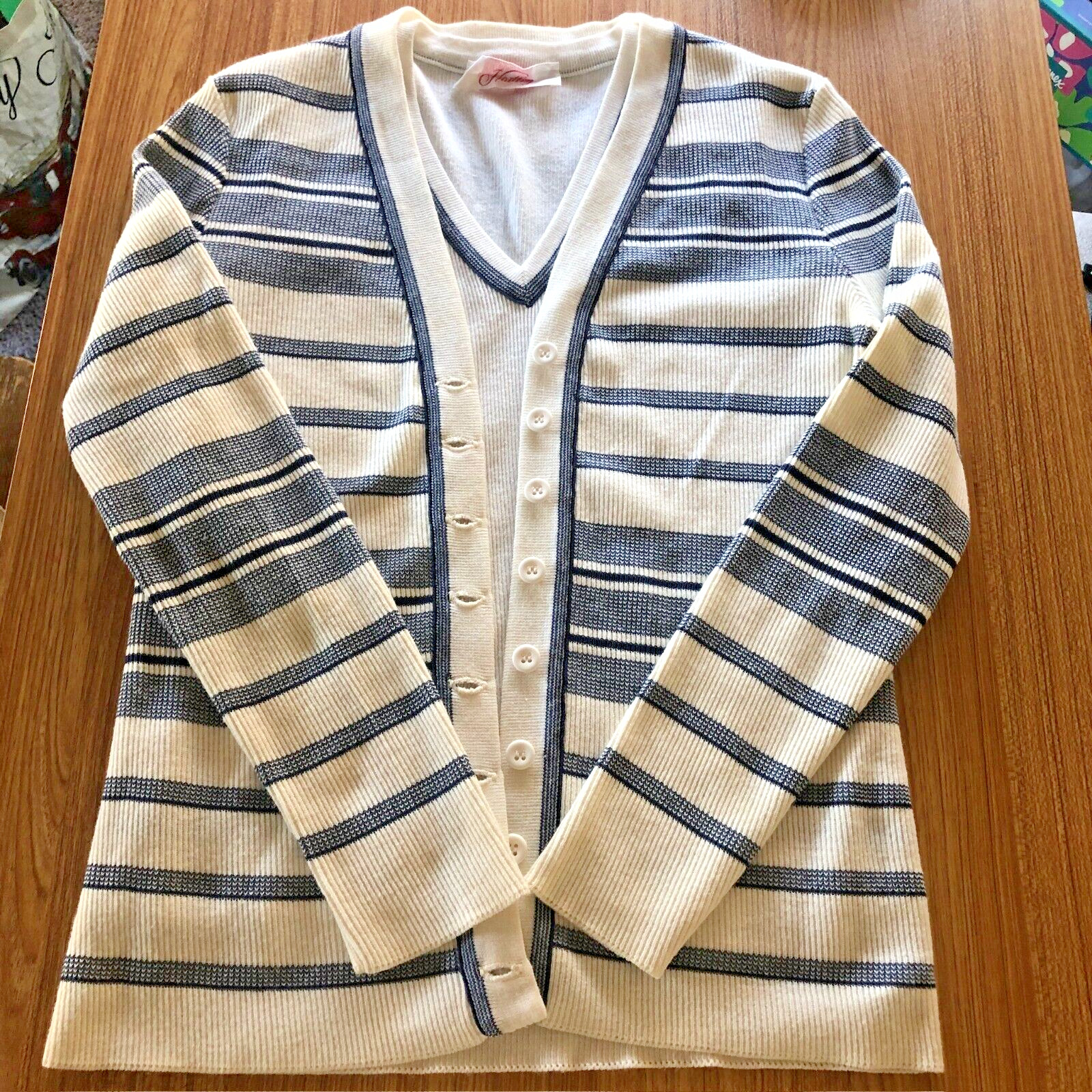 VTG Hadley Sweater Set 2pc Golf Breton Cardigan Sz 10 Country Club Quiet Luxury
