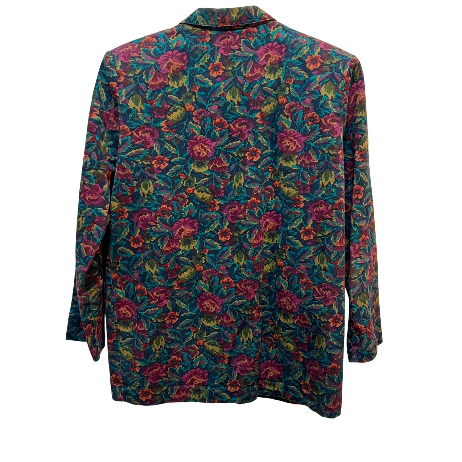 Vtg Floral Tapestry Style Blazer Jacket Small Cottagecore Dark Academia Romantic