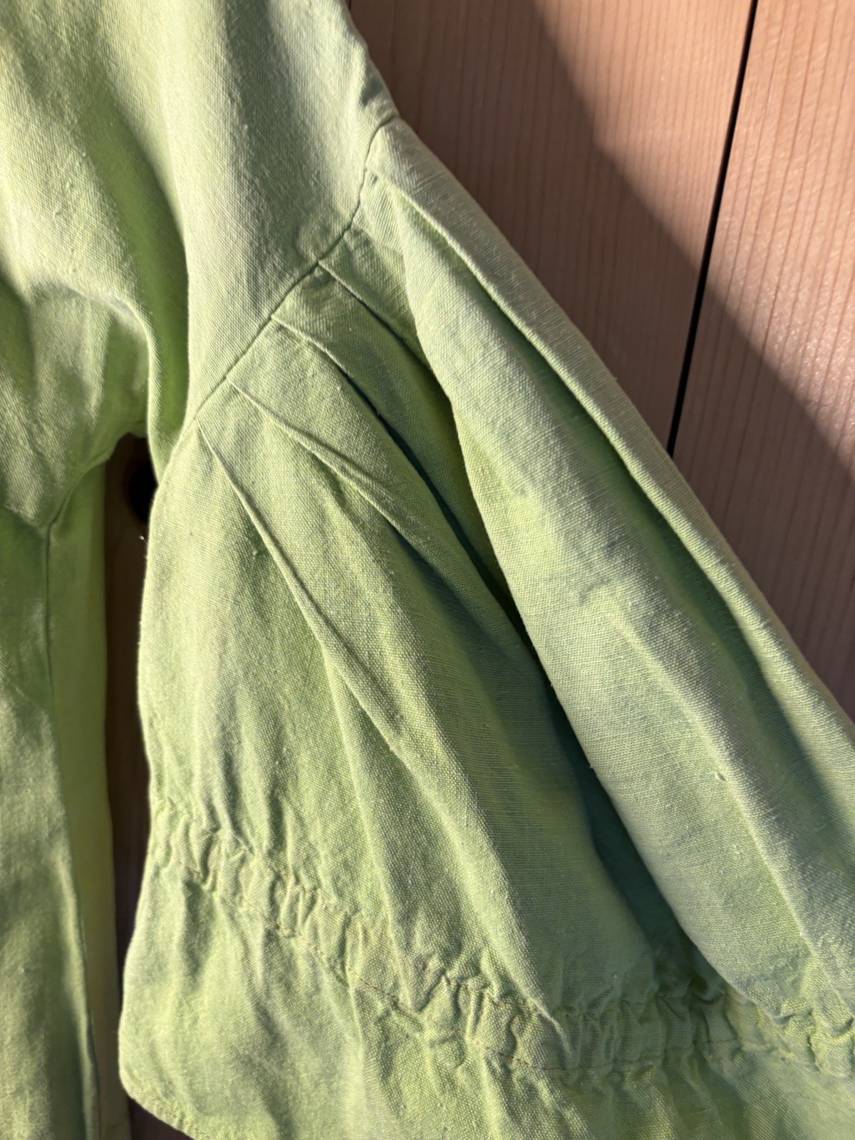 The Phoenix 1970s Vintage Mexican lime green blouse Large Sleeves Women’s Sz XS