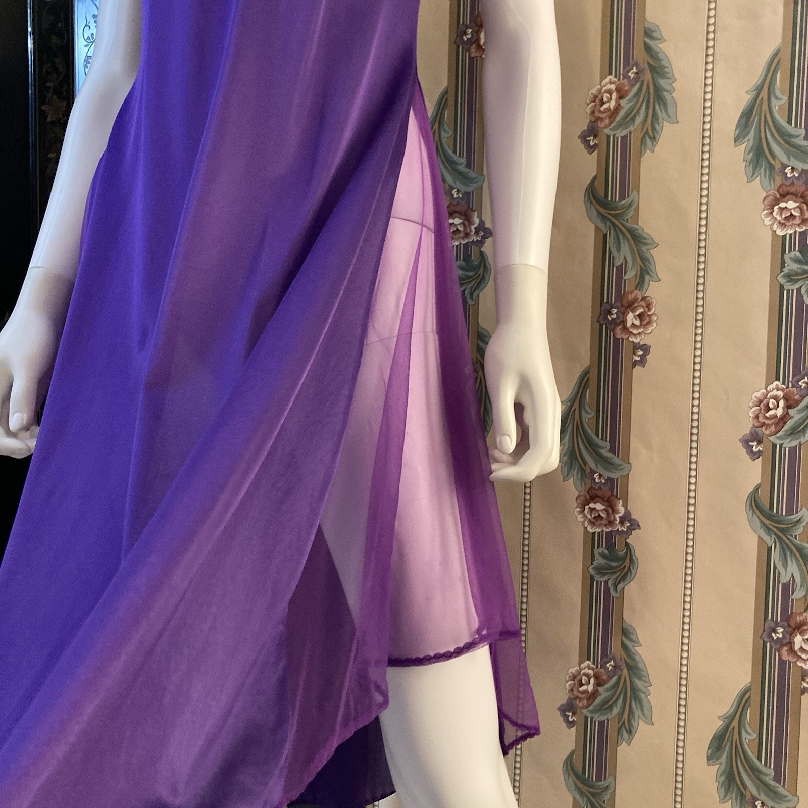 Vintage Purple Disco Silky Slip Dress