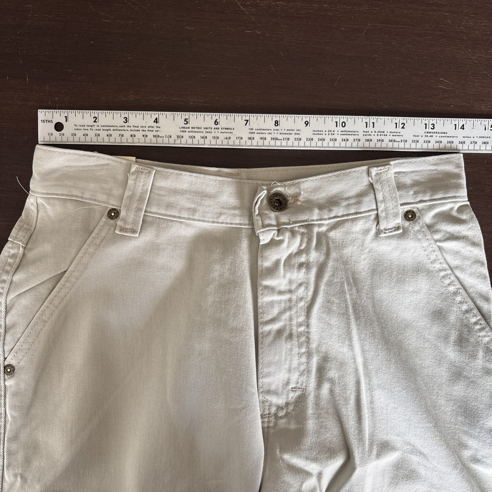 Vintage 90s LEE Cargo Pants Wide Relaxed Khaki Tan Beige USA Juniors 7 S