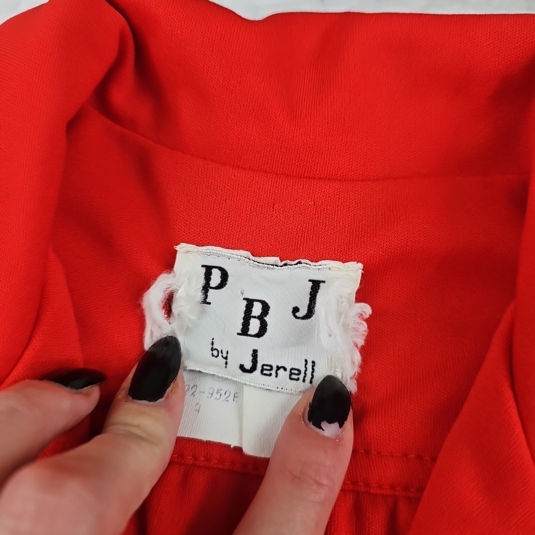VTG 70’s PBJ Orange Coral Short Sleeve Jumpsuit VTG Size 9 Small