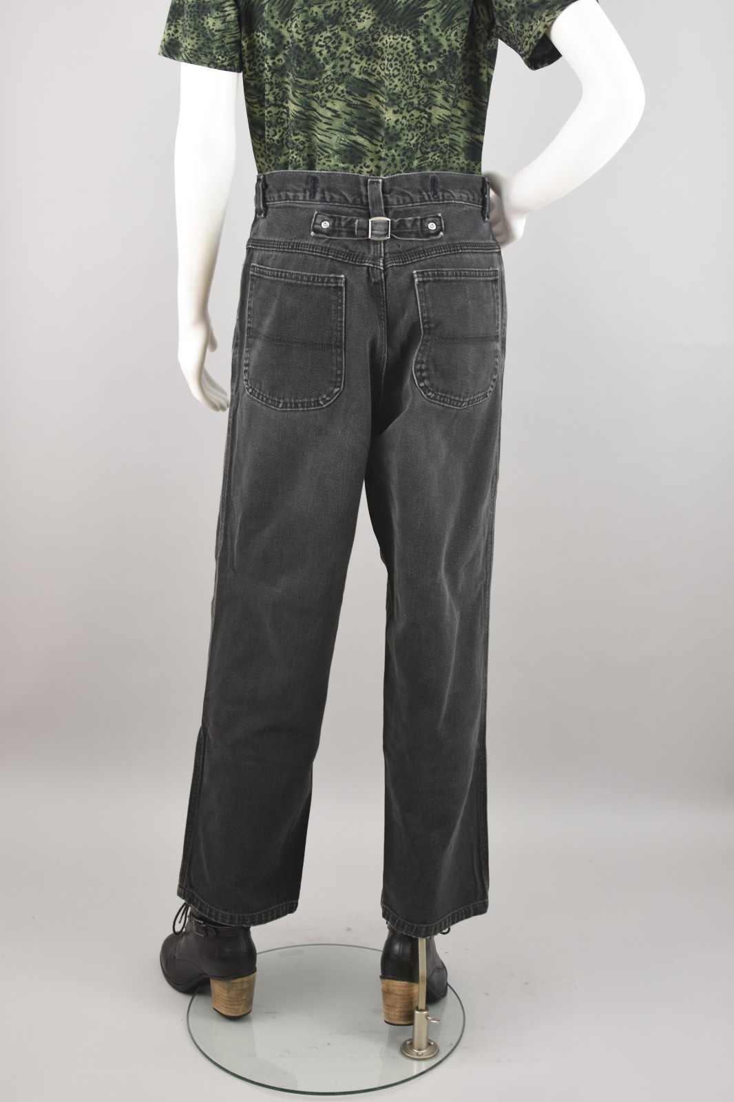 Vintage Lee Riveted Faded Black Back Buckle Jeans, Women’s 30×28