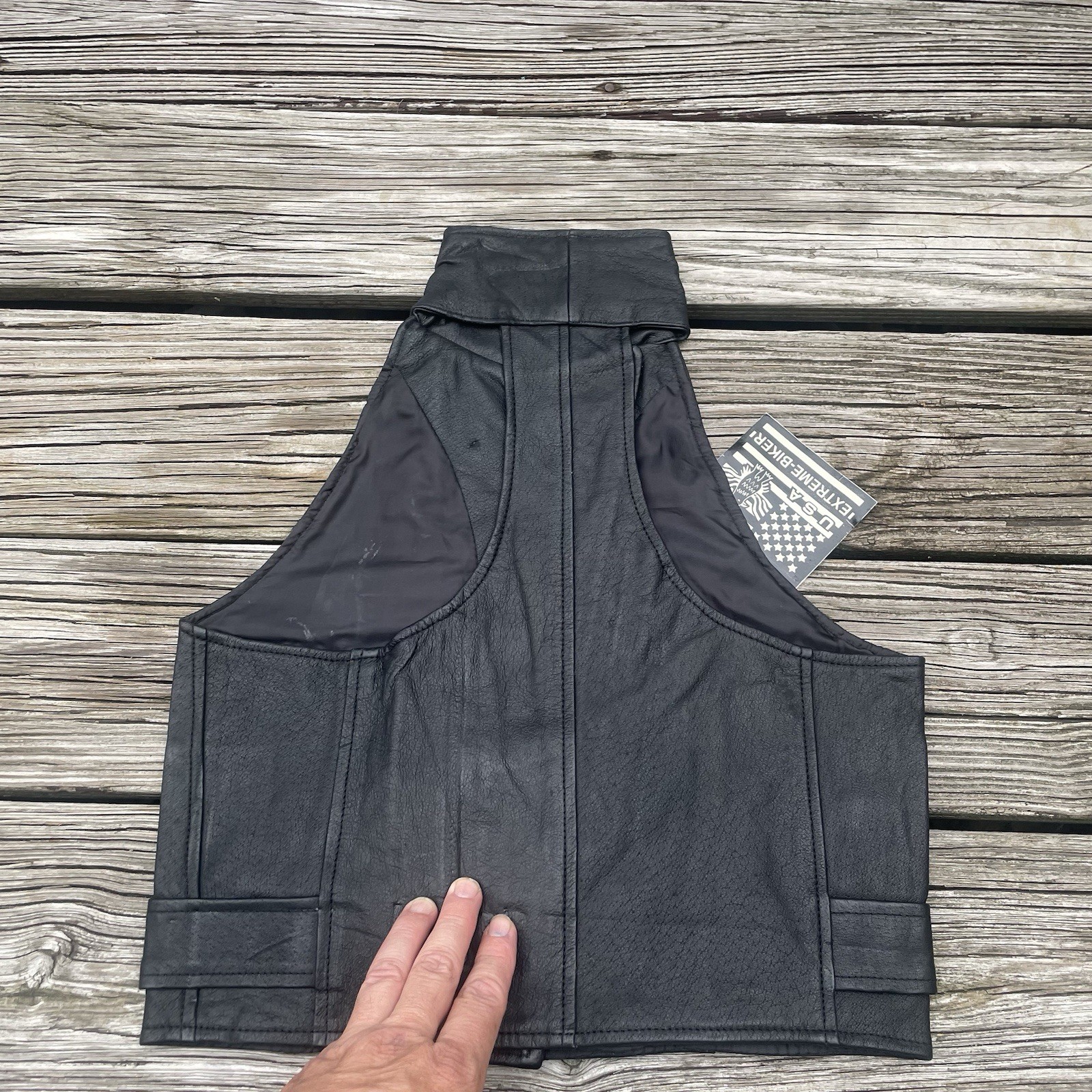 Vtg Leather Biker’s Dream Apparel Tank Top Vest Shirt Glam Rock Goth Shirt M