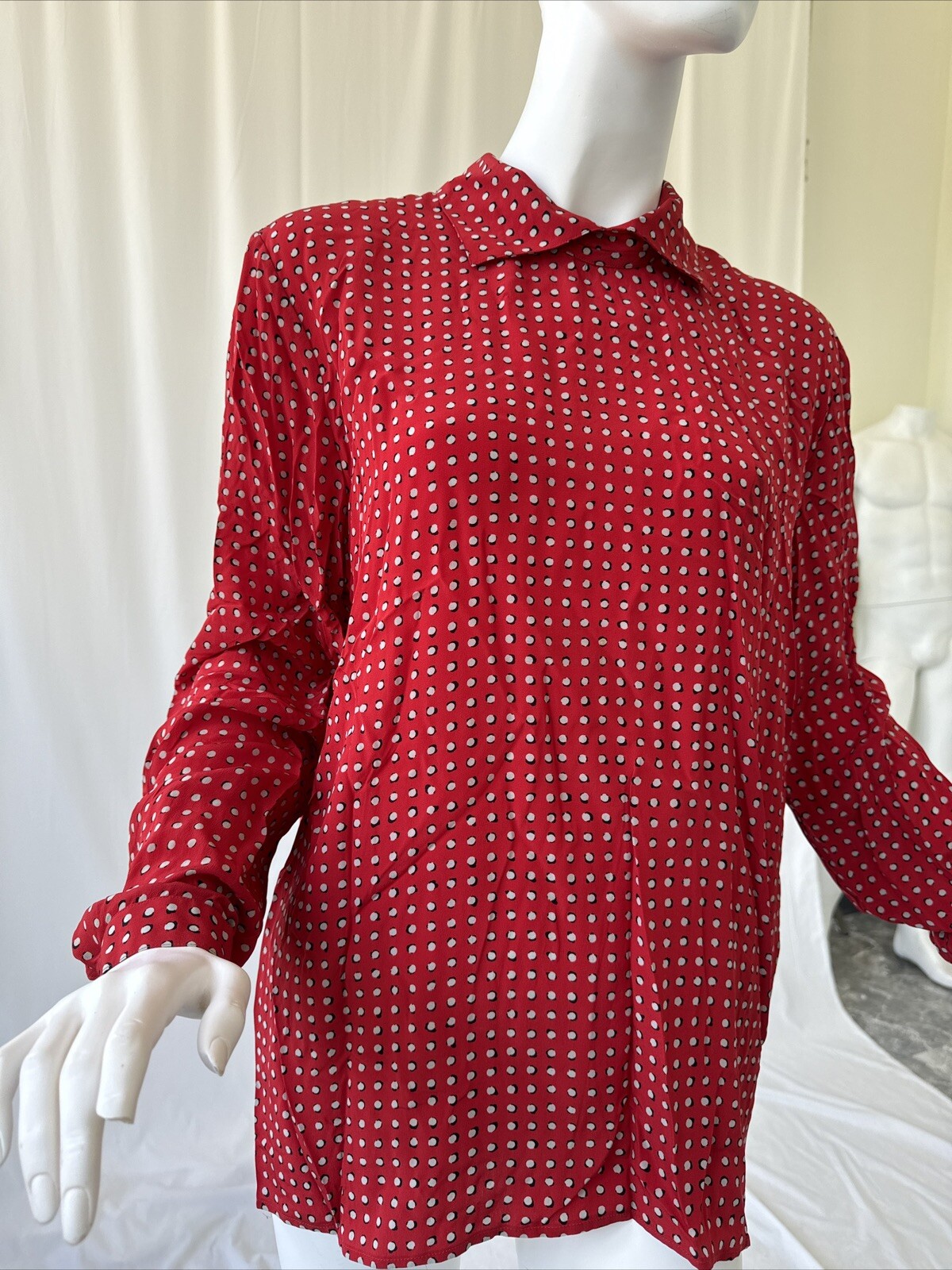 Vintage Authentic Giorgio Armani Geometric Silk Back Button Up Shirt Size 44