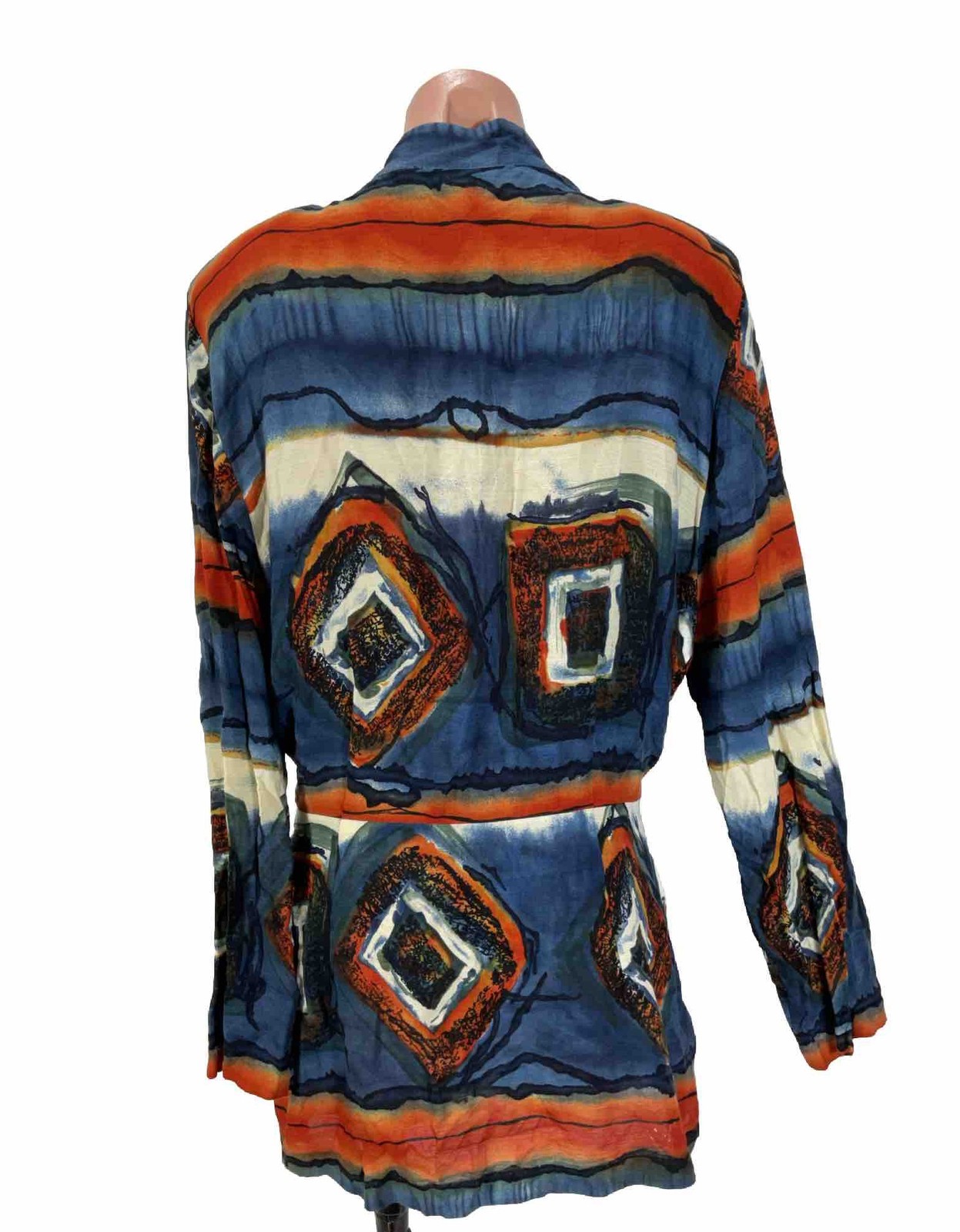 Vintage 90s Santa Cruz Sportswear Jacket Blazer Duster XL Open Aztec Western
