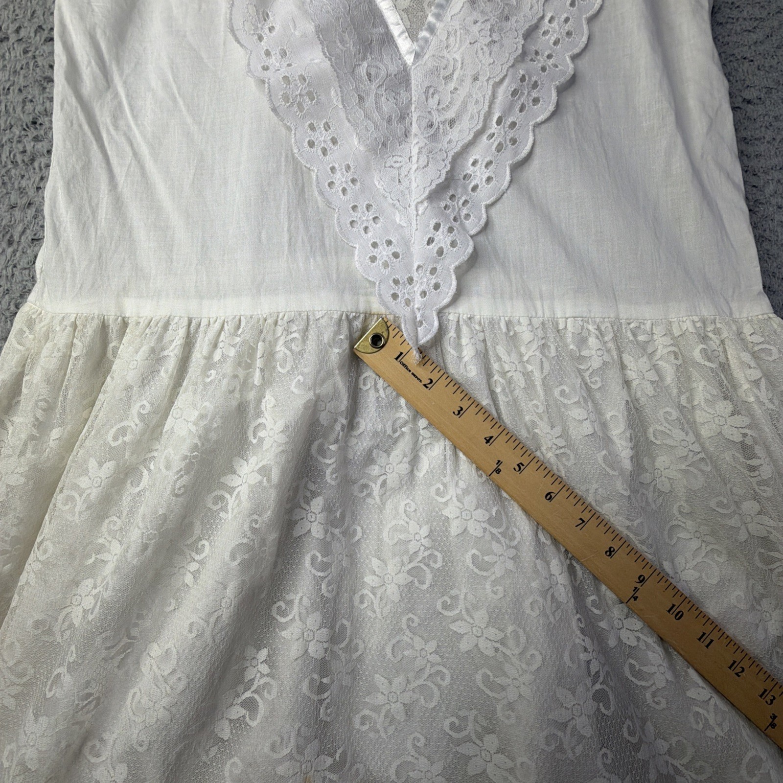 Young Edwardian Arpeja Dress Womens S Vintage Lace Eyelet Sleeveless Cottagecore