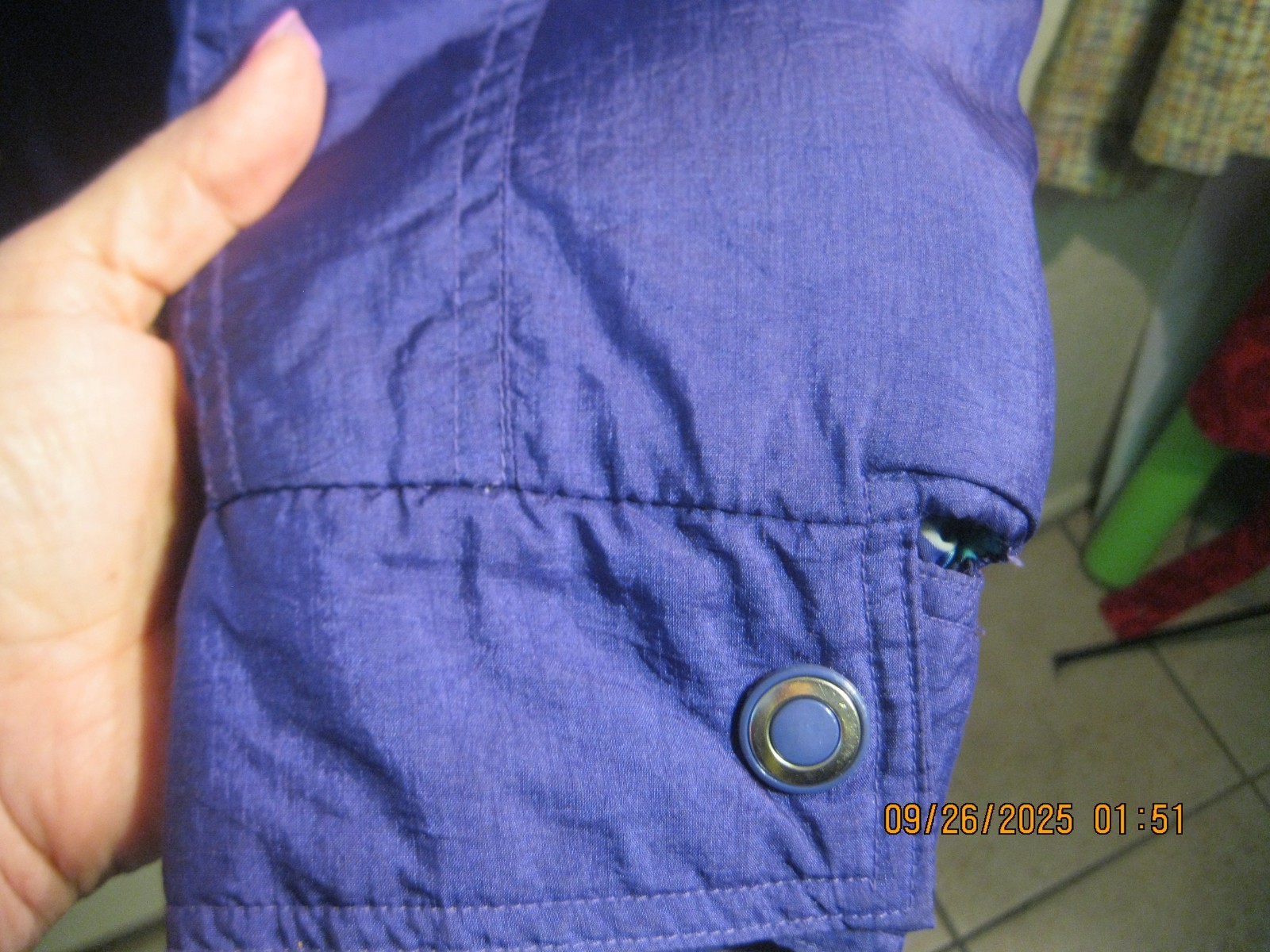 Vintage Andy Johns 90s Nylon Purple Jacket Anorak Sz M Abstract lining