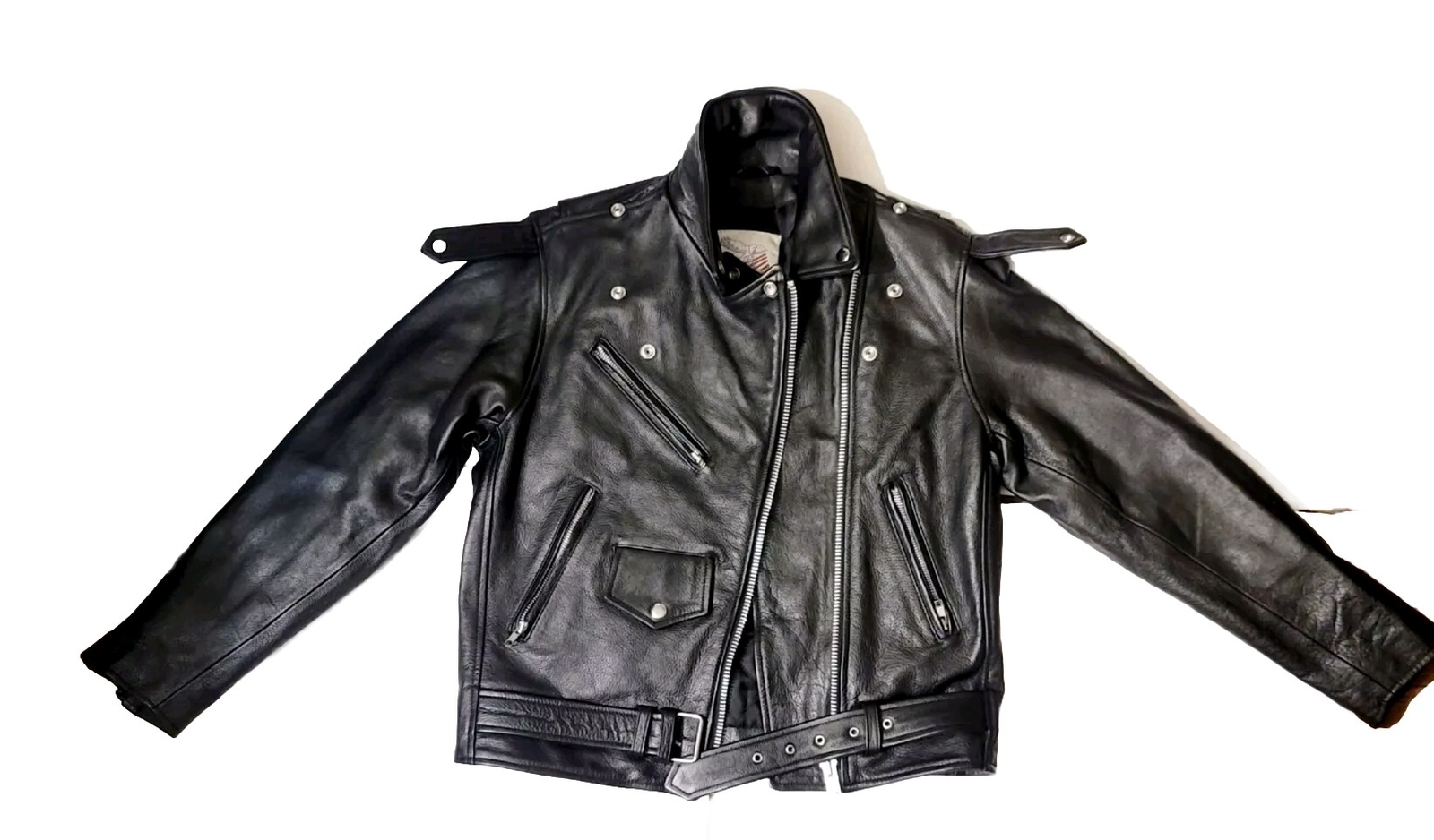 EXCELLED New York Vintage Women’s Sz 6 Leather Biker Moto Jacket 20849 YKK Black
