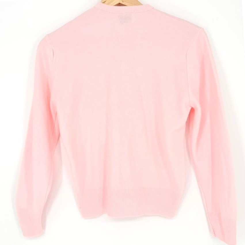 Vintage Lerner Shops Baby Pink Orlon Cardigan Sweater 50s 60s Twee Mod MCM