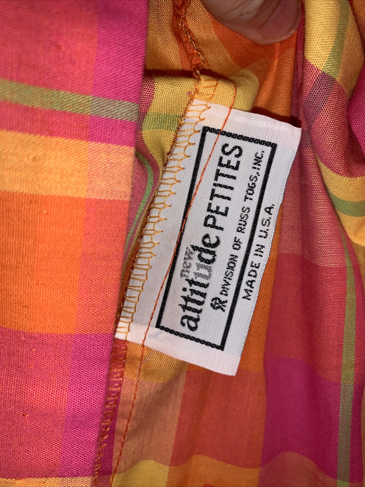 Vintage New Attitude Petites USA Womens Bright Plaid Belted Skirt-7035
