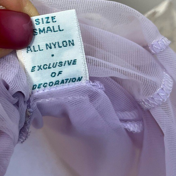 VTG Jenelle of California Purple Lavender Sheer Chiffon Peignoir Babydoll Small