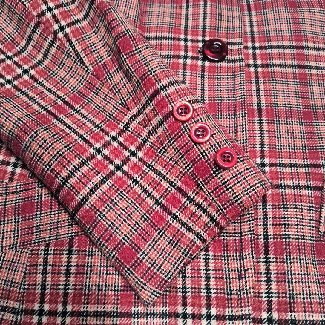 Vintage Pendleton Plaid Blazer Jacket 100% Virgin Wool Red Green Tartan Size 16