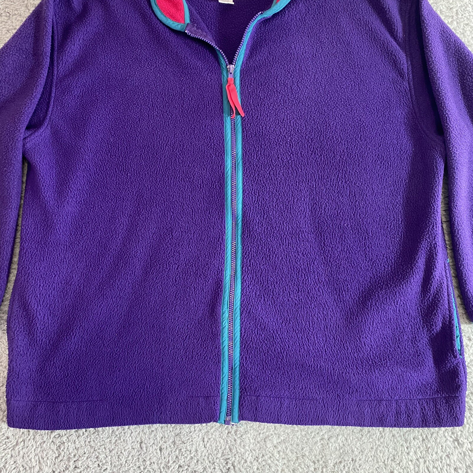 Vintage 90’s Venezia Vitale Fleece Jacket Women’s 14/16 Purple Pink Blue Zip