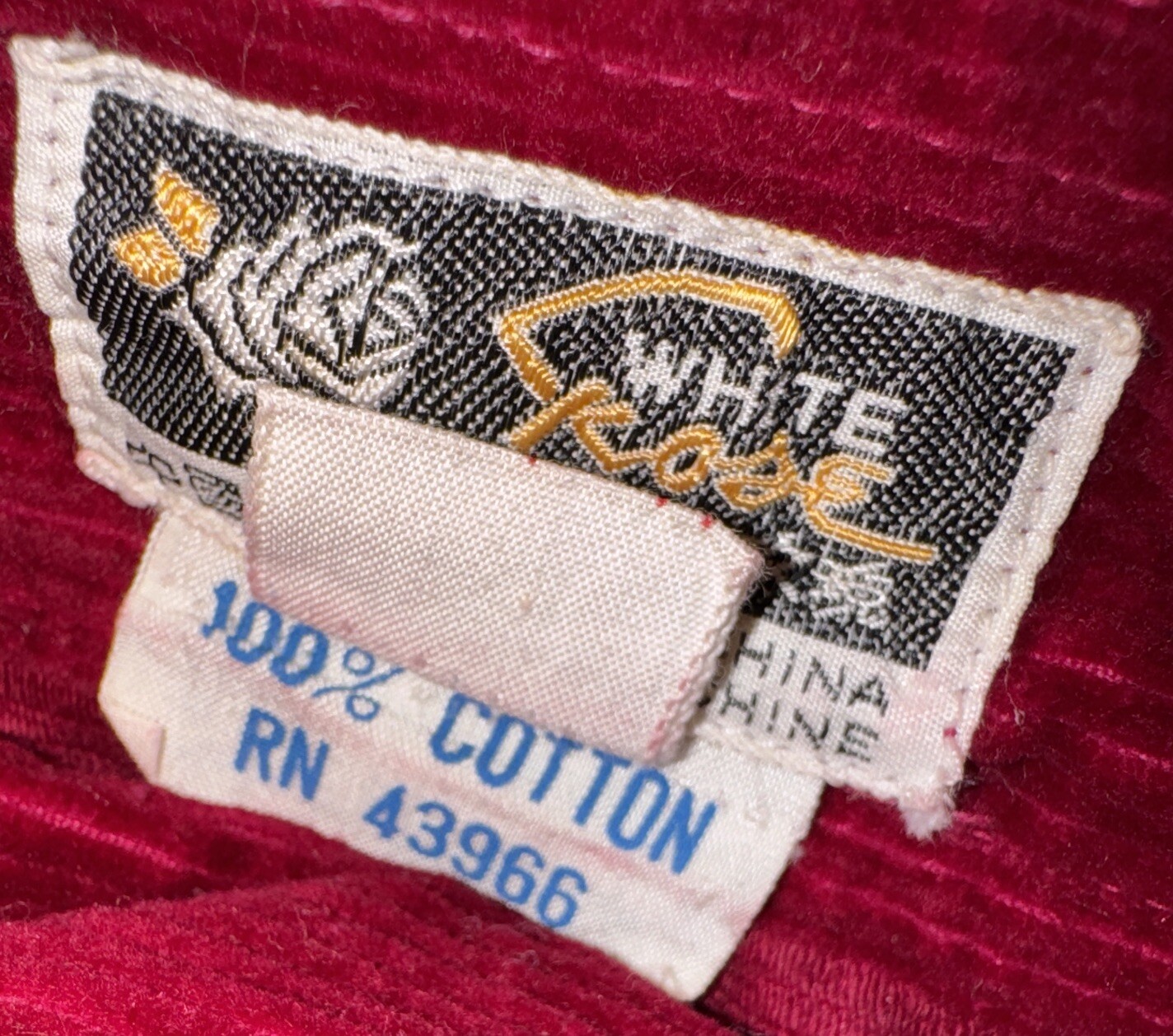27 X 27 Corduroy Wide Leg Vintage Pant Super Bell Bottom, Cranberry Red, Cotton