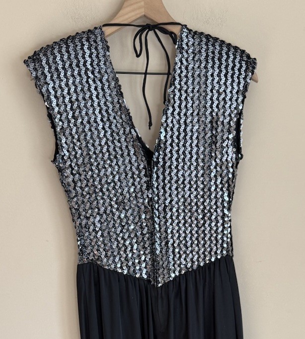 Vintage Disco Jumpsuit Glenrob 1970s 1980s Sequin Womens Size 8 10