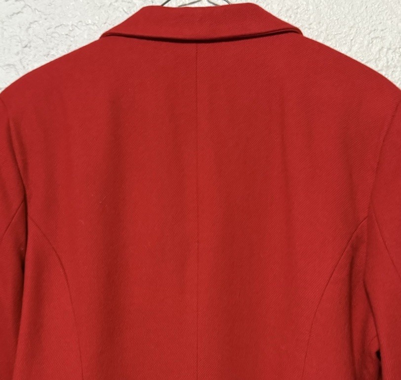 Vintage 90s Savannah Red 100% Pure New Wool Blazer 3 Button Size M/L