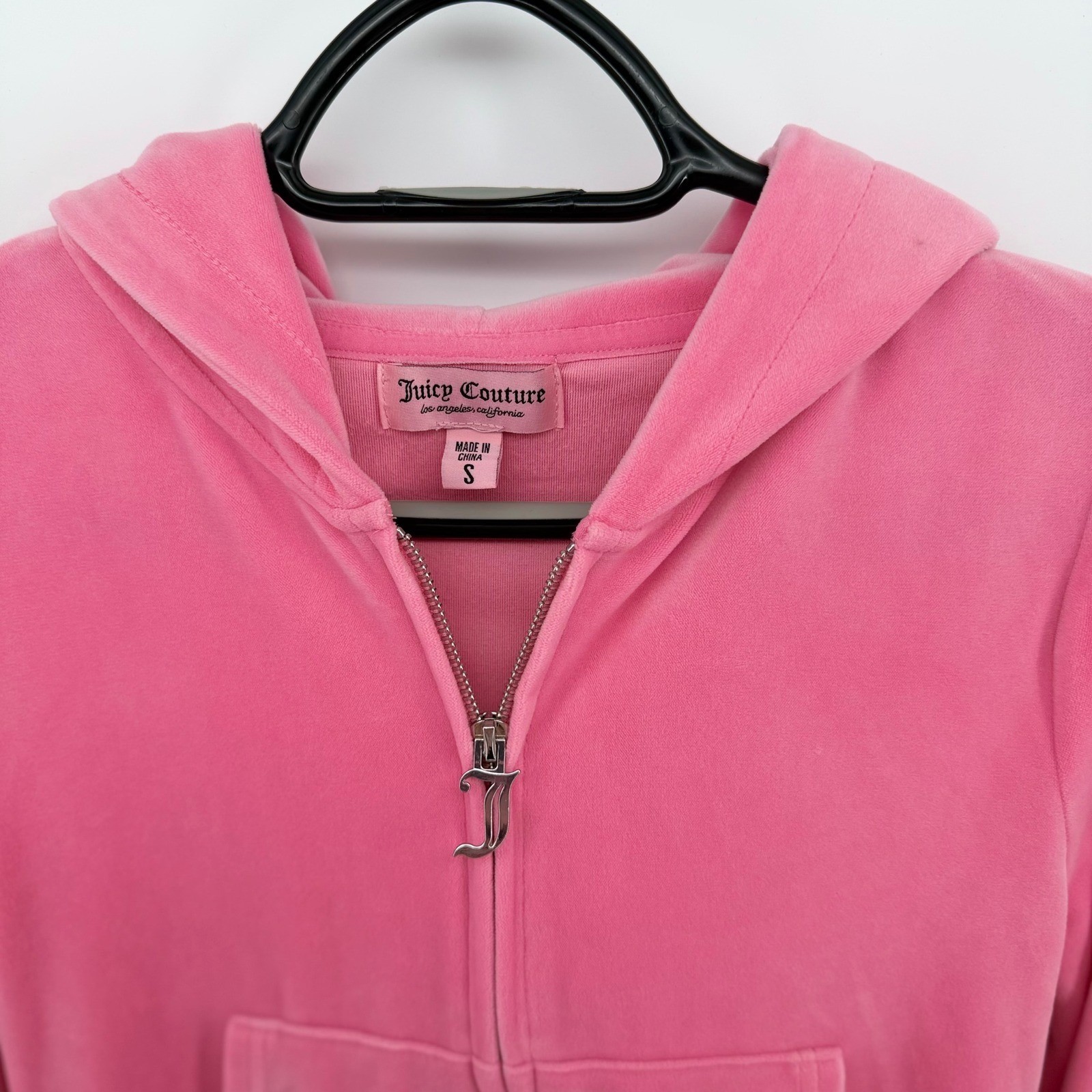 Juicy Couture Pink Velour Tracksuit Set Small Rhinestone Juicy Y2K Hoodie Pants