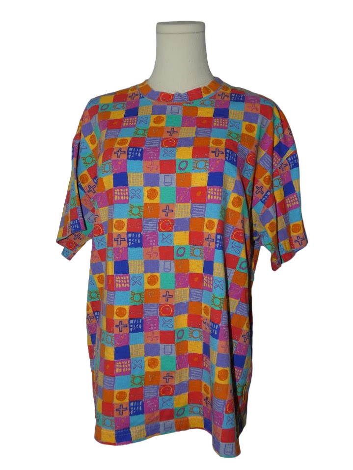 Vintage 90s Ken Done Art & Design All-over Print Shorts T Shirt Co-ord Set Sz L