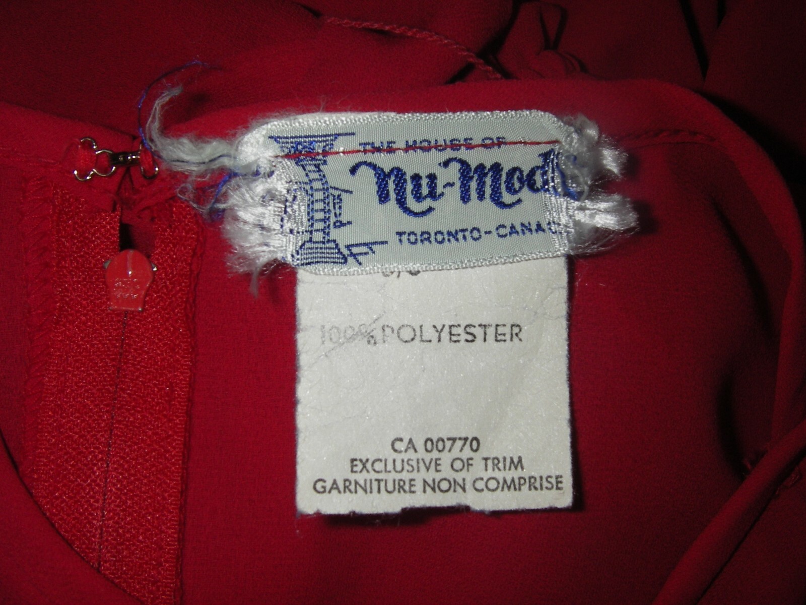 Vintage 80s Nu-Mode Red Dress Small 5/6 Sheer Puff Sleeve Formal Cocktail Prom